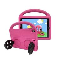 Apple iPad 10.2 8.Nesil Kırmızı Uyumlu Wheel Car Tekerlek Standlı Eğlenceli Eva Silikon Tablet Kılıfı