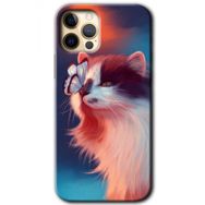Apple iPhone 11 Pro Cat Butterfly Baskılı Uyumlu Silikon Kılıf