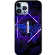 Apple iPhone 11 Pro Max Dark Neon Yaprak I Harfi Baskılı Uyumlu Silikon Kılıf