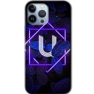 Apple iPhone 11 Pro Max Dark Neon Yaprak Ü Harfi Baskılı Uyumlu Silikon Kılıf