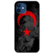 Apple iPhone 12 Black Ayyıldız Baskılı Uyumlu Silikon Kılıf