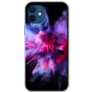 Apple iPhone 12 Color Splash Purple Baskılı Uyumlu Silikon Kılıf