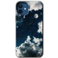 Apple iPhone 12 Gece Gökyüzü Baskılı Uyumlu Silikon Kılıf