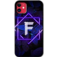 Apple iPhone 12 Mini Dark Neon Yaprak F Harfi Baskılı Uyumlu Silikon Kılıf