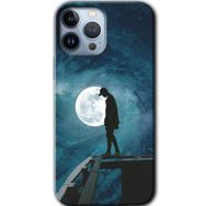 Apple iPhone 12 Pro Dolunay Yalnızlık Baskılı Uyumlu Silikon Kılıf