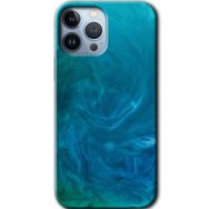 Apple iPhone 12 Pro Max Mavi Aura Baskılı Uyumlu Silikon Kılıf