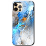 Apple iPhone 12 Pro Max Mavi Buzul Baskılı Uyumlu Silikon Kılıf