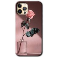 Apple iPhone 12 Pro Max Retro Gül Baskılı Uyumlu Silikon Kılıf