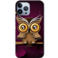 Apple iPhone 12 Pro Owl Bird Branch Baskılı Uyumlu Silikon Kılıf