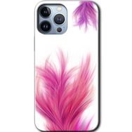 Apple iPhone 12 Pro Pembe Tüy Baskılı Uyumlu Silikon Kılıf