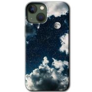 Apple iPhone 13 Gece Gökyüzü Baskılı Uyumlu Silikon Kılıf
