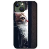 Apple iPhone 13 Kedi Bakışı Baskılı Uyumlu Silikon Kılıf