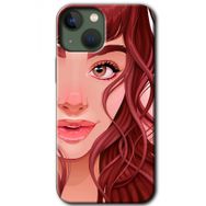 Apple iPhone 13 Kızıl Kız Baskılı Uyumlu Silikon Kılıf