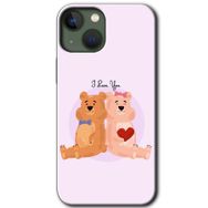 Apple iPhone 13 Sevgili Ayıcık Baskılı Uyumlu Silikon Kılıf