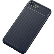 Apple Iphone 7 Plus Negro Karbon-Lacivert Silikon Kılıf