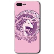 Apple iPhone 7 Plus Unicorn Pembe Baskılı Uyumlu Silikon Kılıf