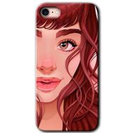 Apple iPhone 8 Kızıl Kız Baskılı Uyumlu Silikon Kılıf