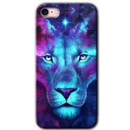 Apple iPhone 8 Neon Lion Baskılı Uyumlu Silikon Kılıf