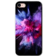Apple iPhone SE 2020 Color Splash Purple Baskılı Uyumlu Silikon Kılıf