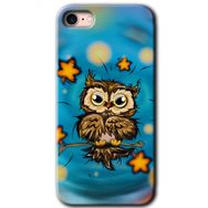 Apple iPhone SE 2020 Owl Bird Stars Baskılı Uyumlu Silikon Kılıf