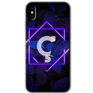 Apple iPhone X Dark Neon Yaprak Ç Harfi Baskılı Uyumlu Silikon Kılıf