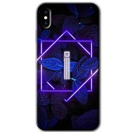Apple iPhone X Dark Neon Yaprak I Harfi Baskılı Uyumlu Silikon Kılıf