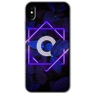 Apple iPhone X Dark Neon Yaprak Ö Harfi Baskılı Uyumlu Silikon Kılıf