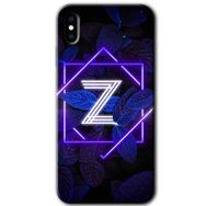 Apple iPhone X Dark Neon Yaprak Z Harfi Baskılı Uyumlu Silikon Kılıf