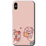 Apple iPhone X Meyveli Süt Baskılı Uyumlu Silikon Kılıf