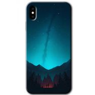 Apple iPhone X Night Fores Mount Baskılı Uyumlu Silikon Kılıf