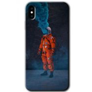 Apple iPhone X Smoke Astronot Baskılı Uyumlu Silikon Kılıf