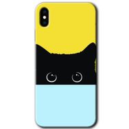 Apple iPhone XS Max Kara Kedi Baskılı Uyumlu Silikon Kılıf