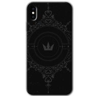 Apple iPhone XS Siyah Mandala 1 Baskılı Uyumlu Silikon Kılıf