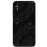 Apple iPhone XS Siyah Mandala Baskılı Uyumlu Silikon Kılıf