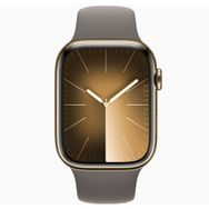 Apple Watch Series 9 45 mm Gps + Cellular Altın Paslanmaz Çelik Kasa Spor Kordon Akıllı Saat