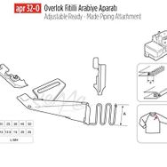 Apr Apere Apr 32-O 20 mmx10 mm Overlok Fitilli Arabiye Aparatı