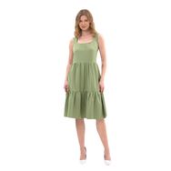 Apsen Textile 4327-100 Askılı Eteği Fırfırlı Mint Kadın Midi Elbise