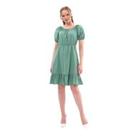 Apsen Textile 4367-95 Beli Lastikli Tery Coton Elbise Mint Kadın Elbise