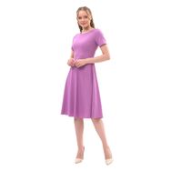 Apsen Textile 4442-110 Bisiklet Yaka Midi Lila Kadın Krep Elbise