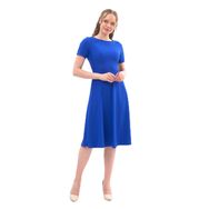 Apsen Textile 4442-110 Bisiklet Yaka Midi Saks Kadın Krep Elbise