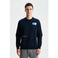 Ar-ma Erkek Bisiklet Yaka Sweatshirt Yazi Baskili Cepsiz Örme Kumaş Regular Fit%70 Pamuk%30 Polyester 30/1 Şardonlu Üç İplik K28124602001 Lacivert-L1