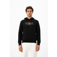 Ar-ma Erkek Kapşonlu Sweatshirt Yazi Baskili Kanguru Cepli Örme Kumaş Büyük Beden%70 Pamuk%30 Polyester 30/1 Şardonlu Üç İplik K24254884301 Siyah-S1