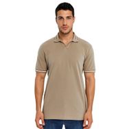 Ar-ma Erkek Polo Yaka Tişört Baskisiz Basic Örme Kumaş Regular Fit%100 Pamuk 30/1 Çift Toplama Penye Pike Y31374356902 Gri-Bej G8