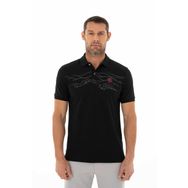 Ar-ma Erkek Polo Yaka Tişört Resim Baskili Örme Kumaş Regular Fit%95 Pamuk%5 Likra 30/1 Tek Toplama Licrali Pike Y25374305301 Siyah-S1