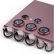 Arazon Samsung Galaxy S22 Ultra Arka Kamera Kırmızı Alüminyum Lens Koruyucu