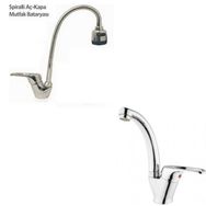 Arçe Mix Spiralli Evye ve Kuğu Lavabo Bataryası