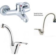 Arçe Mix Spiralli Evye+Kuğu Lavabo ve Banyo Bataryası