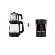 Arçelik CM 6964 S Resital Çay Makinesi ve K 3300 Mini Telve Siyah Türk Kahve Makinesi
