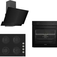 Arçelik & Ferre 124 Lux Black Rose AFM 130 S - D063 - CS205 3'lü Siyah Ankastre Set