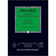 Arches Blok Soğuk Baskı 300 gr 21x29 cm 12 Yaprak Sulu Boya Defteri